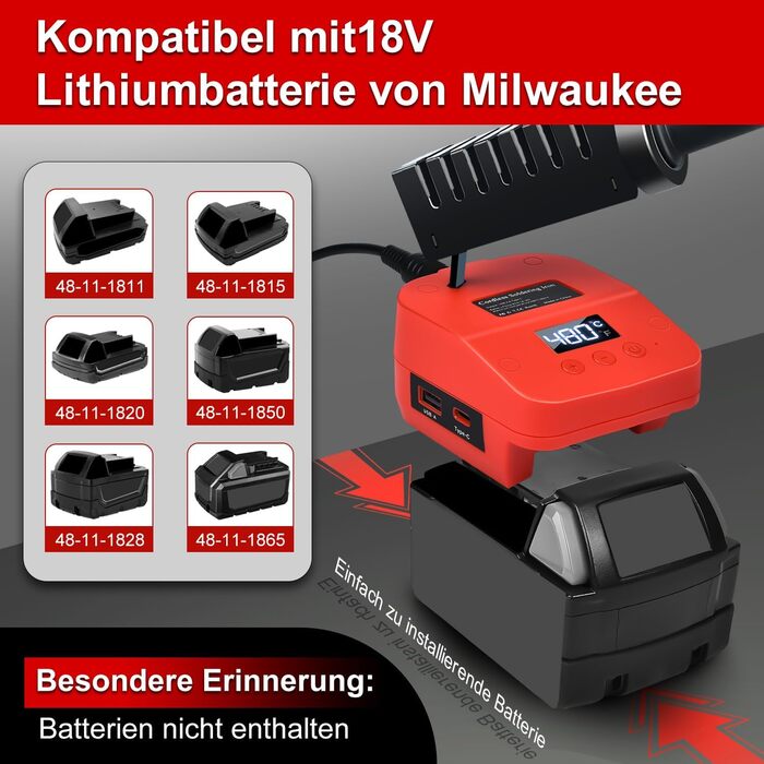 Акумуляторний паяльник для батареї Milwaukee M18 18V, швидке нагрівання, електрична цифрова LCD паяльна станція з USB і Type-C пор
