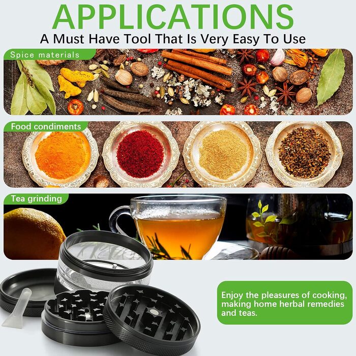 Подрібнювач пилкових трав для спецій, трав, спецій, трав, набір із 4 предметів зі скребком для пилку