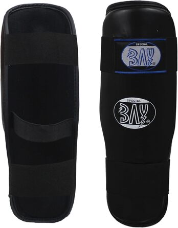 Щитки для гомілок BAY Comfort Full Contact, чорні, шкіра штучна, безпека, бойові мистецтва, кікбоксинг, муай-тай, карате, тхеквондо, XXS - XXL, діти, підлітки, дорослі, чоловіки, жінки