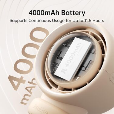 Портативний вентилятор для коляски JISULIFE, маленький вентилятор, що працює від батарейок, 5 швидкостей, технологія очищення та покращення повітря, без лопатей, безпечний для їжі - коричневий