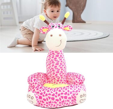 Дитяче крісло Cryfokt з мультфільмами, м&39яке незалежне космічне крісло, кришталевий оксамитовий матеріал для дому, дитячої кімнати, плюшеве крісло для малюків (рожевий олень)