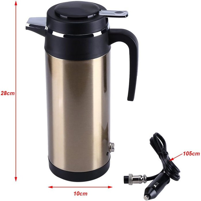 Мл, автомобільний чайник, 12 В, портативний чайник в автомобілі, скороварка з нержавіючої сталі, електрична кружка з підігрівом, д