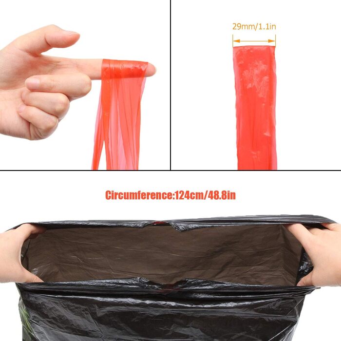 Сміттєві пакети ASelected, 200 шт. , 50-60 л, зі шнурком, сміттєві пакети з ручкою, супергерметичні, 10 рулонів, пакет для сміття зі шнурком, 60 літрів, великий 71 x 64 см, чорний, 60 л-чорний-200 шт.