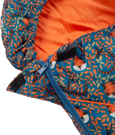 Спальний мішок унісекс Trespass Bunka на 3 сезони з наповнювачем з порожнистого волокна, бірюзовий, з тигровим принтом