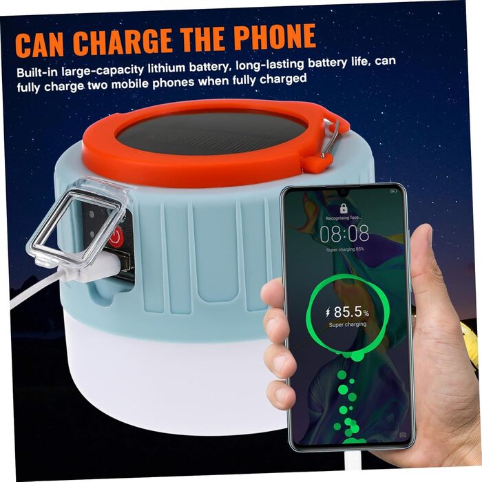 Сонячний кемпінговий світильник ibasenice з дистанційним керуванням, акумуляторний наметовий світильник для кемпінгу та саду, розумний індикатор живлення, режими яскравості, універсальне використання