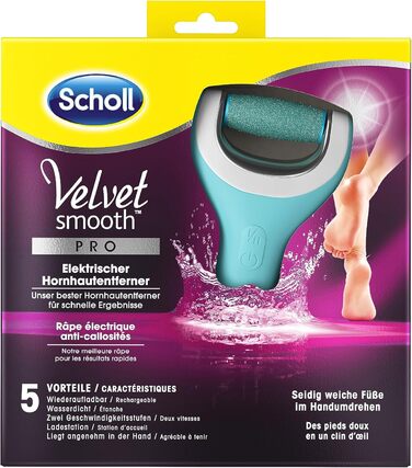 Електричний засіб для видалення мозолів Scholl Velvet Smooth Pro - Для видалення мозолів на вологих і сухих ногах - Перезаряджається - 1 пристрій зарядна станція