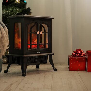 Електричний камін Cecotec ReadyWarm 2000 Flames 2000 Вт, 2 рівні потужності, регульований термостат, незалежне керування полум'ям, площа обігріву до 25 м