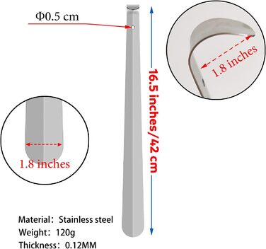 Рожок для взуття довгий 42 см Рожок для взуття довгий металевий Дуже стійкий З ергономічною формою Дуже стійкий дизайн Ідеально пі