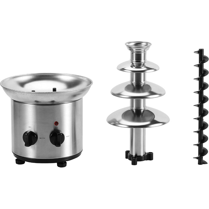 Шоколадний фонтан 170 Вт 1250 г Якісна та міцна нержавіюча сталь 4 етапи Термостійкий Шоколадний фонтан Фондю Шоколадне фондю Шоколадний фонтан