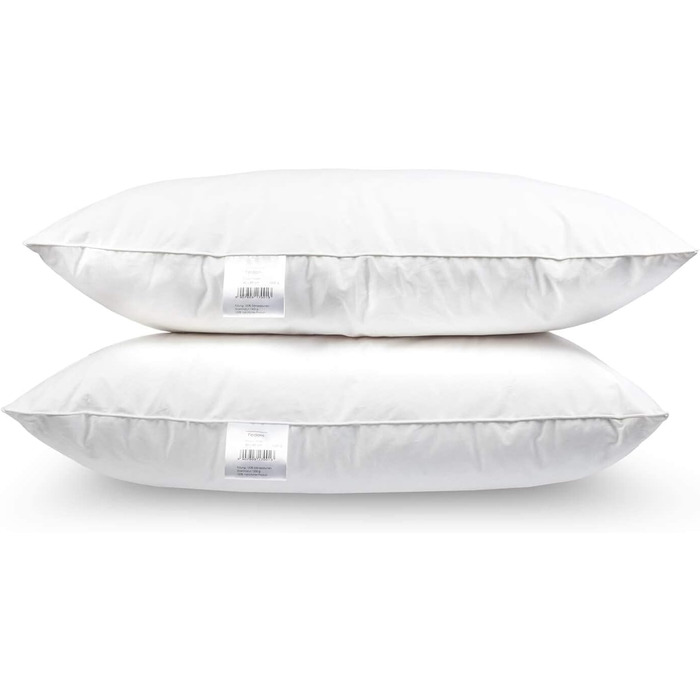 Комплект 2 предметів домашнього текстилю H&F преміум-якості Подушка 80x80 см Наповнювач 1500 грамів пір&39я, гусяче пір&39я 100 натуральні подушки Чохол 100 бавовна Пухова подушка 80 x 80 см 1500.0 грамів 2