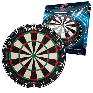 Мішень для дартсу Harrows Dart Board Pro Matchplay 2 I, офіційний розмір, мішень з надтонким дротом для максимального набору очок, сумісний зі стійкою для дартсу, підсвічування мішені
