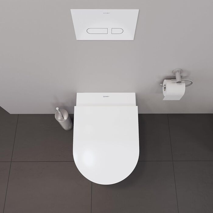 Набір для унітазу Duravit D-Neo, підвісний унітаз, сидіння з м'яким механізмом закриття, унітаз з відкритим обідком для змиву, знімна кришка унітазу, білий
