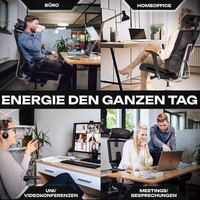 Ергономічне офісне крісло преміум-класу M7 з адаптивною поперековою опорою, ергономічне офісне крісло для домашнього офісу, сітчасте сидіння M7 (чорне)