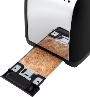 Тостер Russell Hobbs на 2 скибочки кольори плюс нержавіюча сталь чорний (надширокі слоти для тостів, в т.ч. підставка для булочок,
