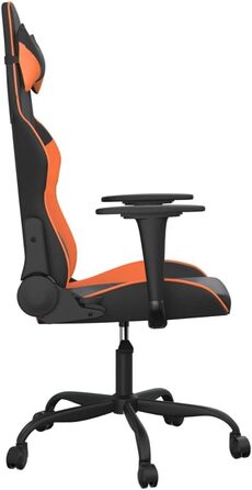 Геймерське крісло, чорно-помаранчеве, штучна шкіра, поворотне, регульоване, ергономічне, для комп&39ютера та офісного використання, 110 кг