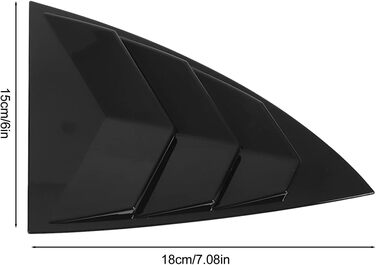 Спойлер бічного вікна для моделі Y, Тіньова кришка Triangle Splitter з гладкою поверхнею, Розгалужувач бічних віконних ламелей для моделі Y з 2021 по 2023 рік (чорна фарба), 2 шт.