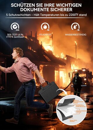 Папка для документів ABC life A4 для важливих документів, вогнетривкий футляр для документів A4 з 13 відділеннями та ручкою, папка-гармошка для сертифікатів, органайзер для проїзних документів, паспорта, чеків