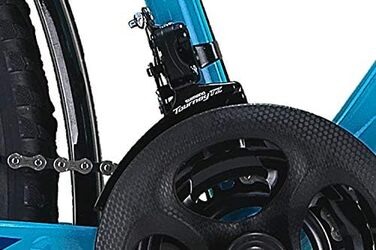 Велосипед 26 дюймів, 21-швидкісна коробка передач Shimano з ліхтарями, що відповідає німецьким правилам дорожнього руху (STVO), бірюзовий колір, подвійна рама