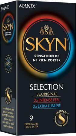 Презервативи SKYN Skynfeel, латексні, набір 3 видів, 9 шт
