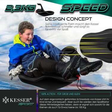 Зі світлодіодним підсвічуванням вкл. мотузку для витягування Санки Тобогган Дитячі санки Zipfelbob Пластикові санки Стабільні для