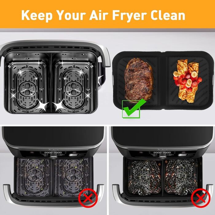 Аксесуари для фритюрниці Ninja Foodi Flexdrawer 10,4 л AF500EU,3 шт. Багаторазова мультипіч з силіконовою формою Аксесуари для Ninja AF500EU AF500EUCP(2 набори 18 * 20 * 10 см 36 * 20 * 10 см) 2 шт. 18 * 20 * 10 см 36 * 20 * 10 см Набори