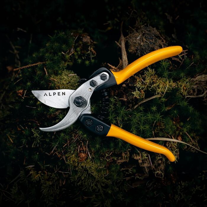 Садові ножиці Alpen Swiss Tools Gelbhorn 150 207 мм - Ковані обрізні ножиці - Хромоване лезо - Автоматична система відкриття - Ергономічні - Для професіоналів та амбітних садівників