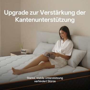 Матрац 180x200 см, висота 25 см, 7-зонний пружинний матрац, рівень жорсткості H3, ортопедичний та ергономічний пружинний матрац із шаром піни з ефектом пам&39яті, розвантаження спини 180200 см