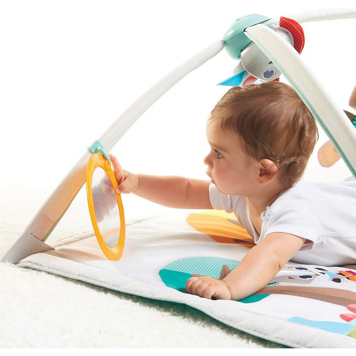 В-1 Play Mat Baby з музикою, 0 місяців, Play Blanket Baby, 18 заходів, інтерактивна музична фігурка, висококонтрастна дитяча книга, регульовані бантики, (У ліс), 2-