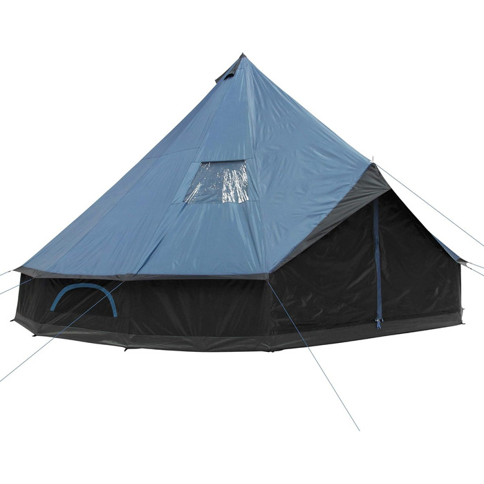 Намет Ravello 500 Teepee Tent для 6-8 осіб Сімейний намет Висота над головою Підлоговий піддон Водонепроникний 5000 мм Синій сірий