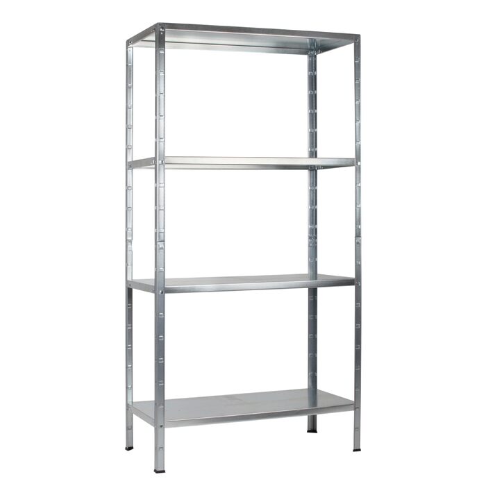 Система стелажів SCHULTE з 4 полицями PowerMAX, вантажопідйомність 70 кг, 200x100x50 см (ВxШxГ), оцинкована (полиця для зберігання, полиця для майстерні, полиця для підвалу, полиця для гаража, металева полиця)