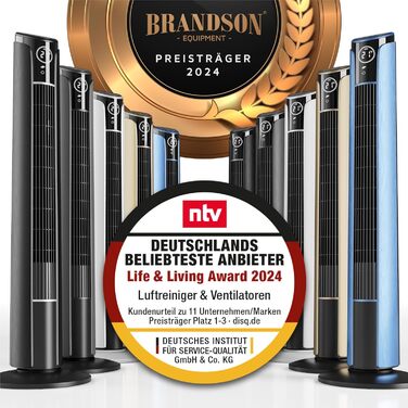 Баштовий вентилятор з пультом дистанційного керування 108 см - вентилятор нахиляється на 10 градусів - вентилятор на п'єдесталі з