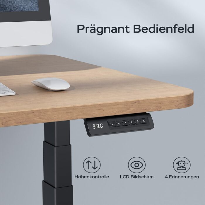 Рама столу DeHong з регулюванням висоти та 2 двигунами, 3-рівнева електрична регульована висота рами столу, функція пам&39яті та плавний старт/зупинка, 6BPLUS чорного кольору