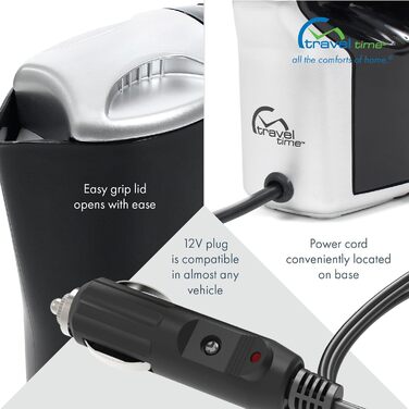 Чайник Travel Time 12 V Smart Pot - універсальна сумісність з більшістю транспортних засобів, легко вмикається та вимикається, зру