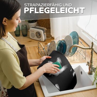 Набір з 4-х серветок Loco Bird з PU шкіри - серветки можна мити - серветка 43x30см - серветка чорна з обох сторін, серветка під шк