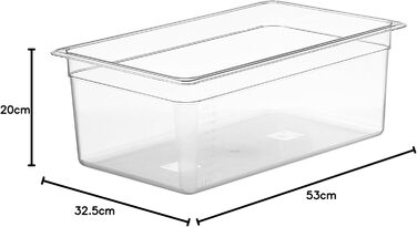 Контейнер LIPAVI C20 sous-vide - 25 літрів, 53,3 х 32,5 х В20,3 см. Міцний, прозорий полікарбонат. Відповідні кришки для Ano*a, Wancle та інших брендів продаються окремо. Підходить для рами L20