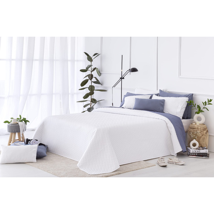 Покривало Todocama Fine Boutique з візерунком піке, біле, 105 - 200x260 см