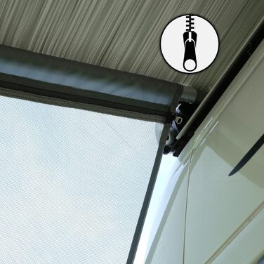 Ваш комплект бічних блокувальників GEAR Capri - 2-кратна вітропроникна боковина для тенту, захисту від сонця та спеки