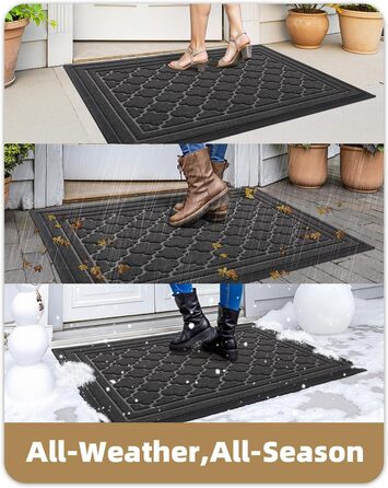 Килимок для вулиці Color G, міцний 60 x 90 см, нековзний, миється, водонепроникний, брудозахисний килимок для вхідних дверей, входу, балкону (сірий) сірий 60 x 90 см (прямокутний)