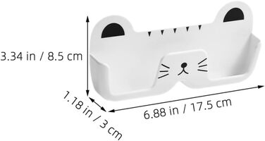 Тримач для сонцезахисних окулярів Tofficu, настінний, у формі кота, органайзер для окулярів, пластик, білий, компактний, для дому та офісу