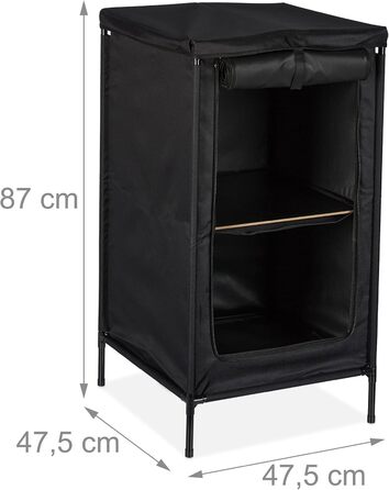 Кемпінгова шафа Relaxdays, 2 полиці, ВxШxГ 87 x 47,5 x 47,5 см, тканина та метал, кемпінгова полиця, місце для зберігання в тенті, сірий