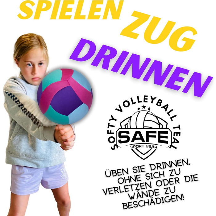 Суперм'який волейбольний м'яч для дітей та початківців, бірюзовий, безпечний