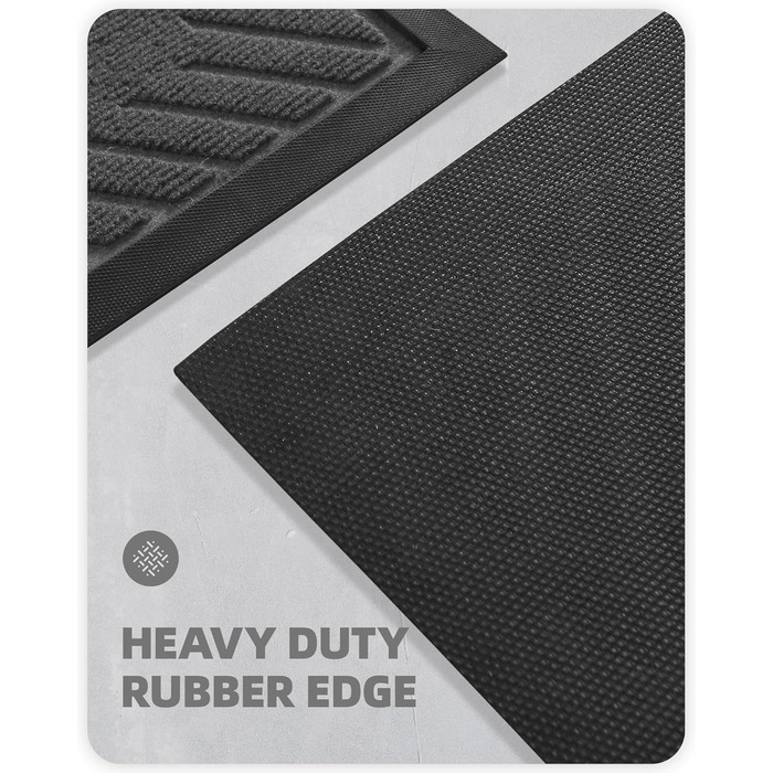 Килимок для вхідних дверей Color G, брудозатримуючий килимок для вхідних дверей, нековзний килимок для входу на вулиці, килимок для входу, для зовнішнього та внутрішнього використання (45 x 80 см, чорно-сірий) Чорно-сірий 45 x 80 см (прямокутний)