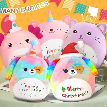 Веселого Різдва м&39яка іграшка 10&39 Різдвяна райдужна собака м&39які іграшки милі плюшеві подушки плюшеві для дітей дівчинка хлопчик 25 см різдвяний собака 25 см