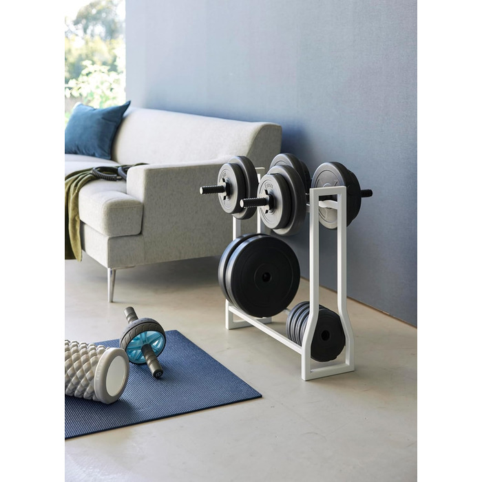 Стійка для гантелей Yamazaki 1963 TOWER, біла, сталь/силікон, 52 x 17 x 54,3 см, біла