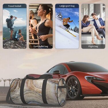 Сумка-реізеташ Onyx Stone, кругла, великої місткості, легка та міцна, ідеальний подарунок для походів, відпустки, ділових поїздок та іншого, камінь Onyx, блідо-блакитний колір, універсальний розмір