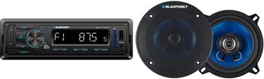 Автомагнітола Blaupunkt BPA1119BT, 1 DIN, Bluetooth, USB, чорний (комплект з автомобільним динаміком)