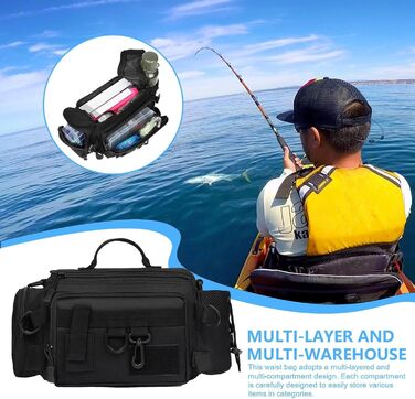 Чоловіча поясна сумка для походів, поясна сумка для походів - переносна сумка для риболовних снастей Сумка для риболовлі через плече, поперекова сумка для активного відпочинку, походів, скелелазіння