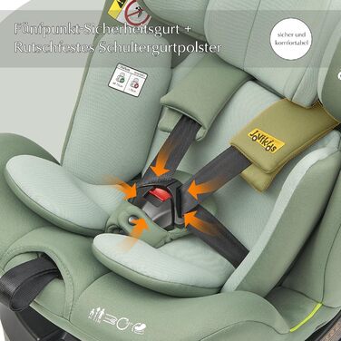 Дитяче автокрісло Jovikids, що повертається на 360 з ISOFIX та положенням для відпочинку, i-Size (ECE R129) 40-150см (0-36кг) Дитя