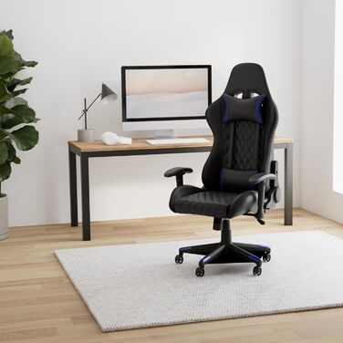 Ергономічне ігрове крісло Xantron з RGB-підсвічуванням - Вантажопідйомність 150 кг - Чорне ігрове крісло з ПВХ-шкіри - Регульоване ігрове крісло з газовою пружиною - Ігрове крісло