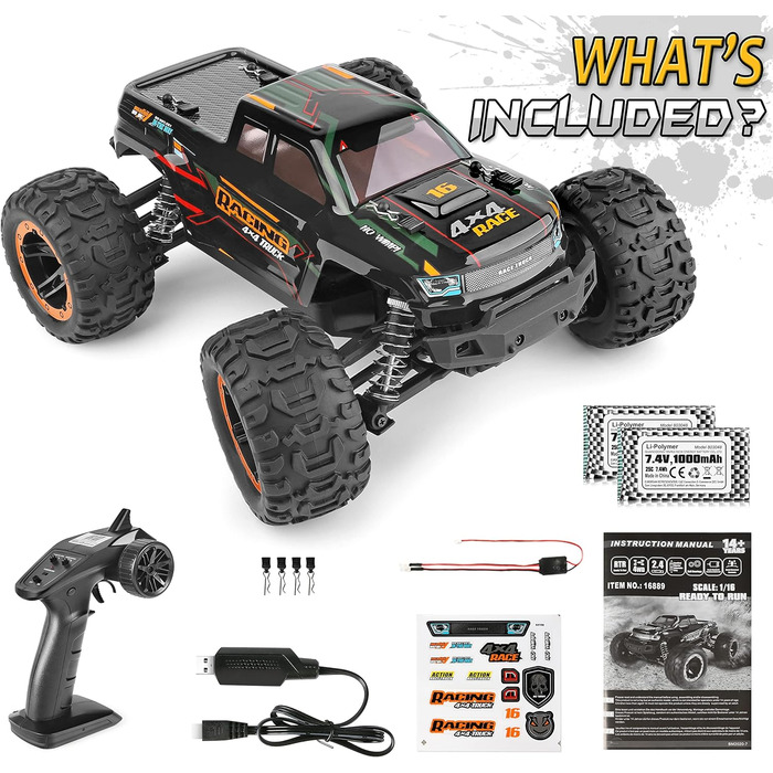 Дистанційно керований автомобіль 116 RC Monster Truck, водонепроникний RTR All Terrain RC Car 36 км/год, дистанційно керована іграшка для дітей та дорослих